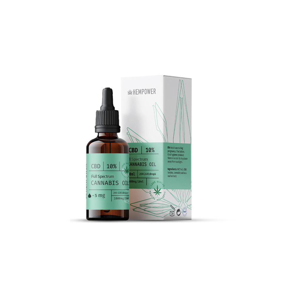 Hempower CBD Oil 10% (1000mg/10ml) Full Spectrum 10ml