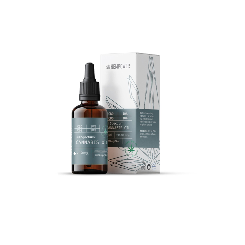Hempower CBD Oil 10% & CBG Oil 10% (2000mg/10ml) Full Spectrum 10ml