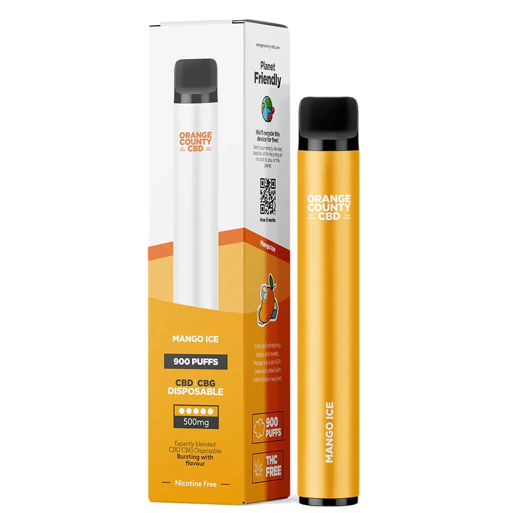 Orange County Disposable Vape 250mg CBD + 250mg CBG Mango Ice 3ml