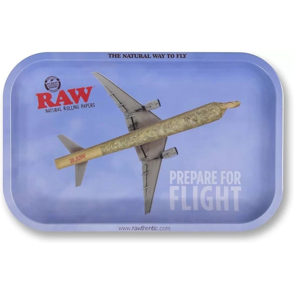 Raw Metal Rolling Tray Δίσκος «Prepare for Flight» Small (17x27cm)
