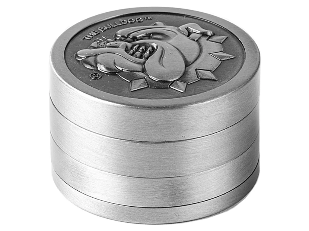 Τρίφτης καπνού The Bulldog Amsterdam Grinder Μεταλλικό Ασημί 50mm - 4 Parts.
