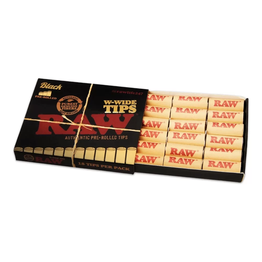 RAW® Black Prerolled Wide Tips