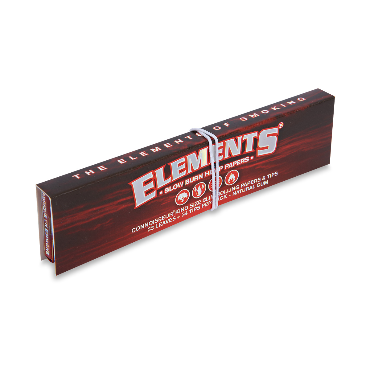 Elements Slow Burn Pack Slim Rolling Papers + Tips 32pcs