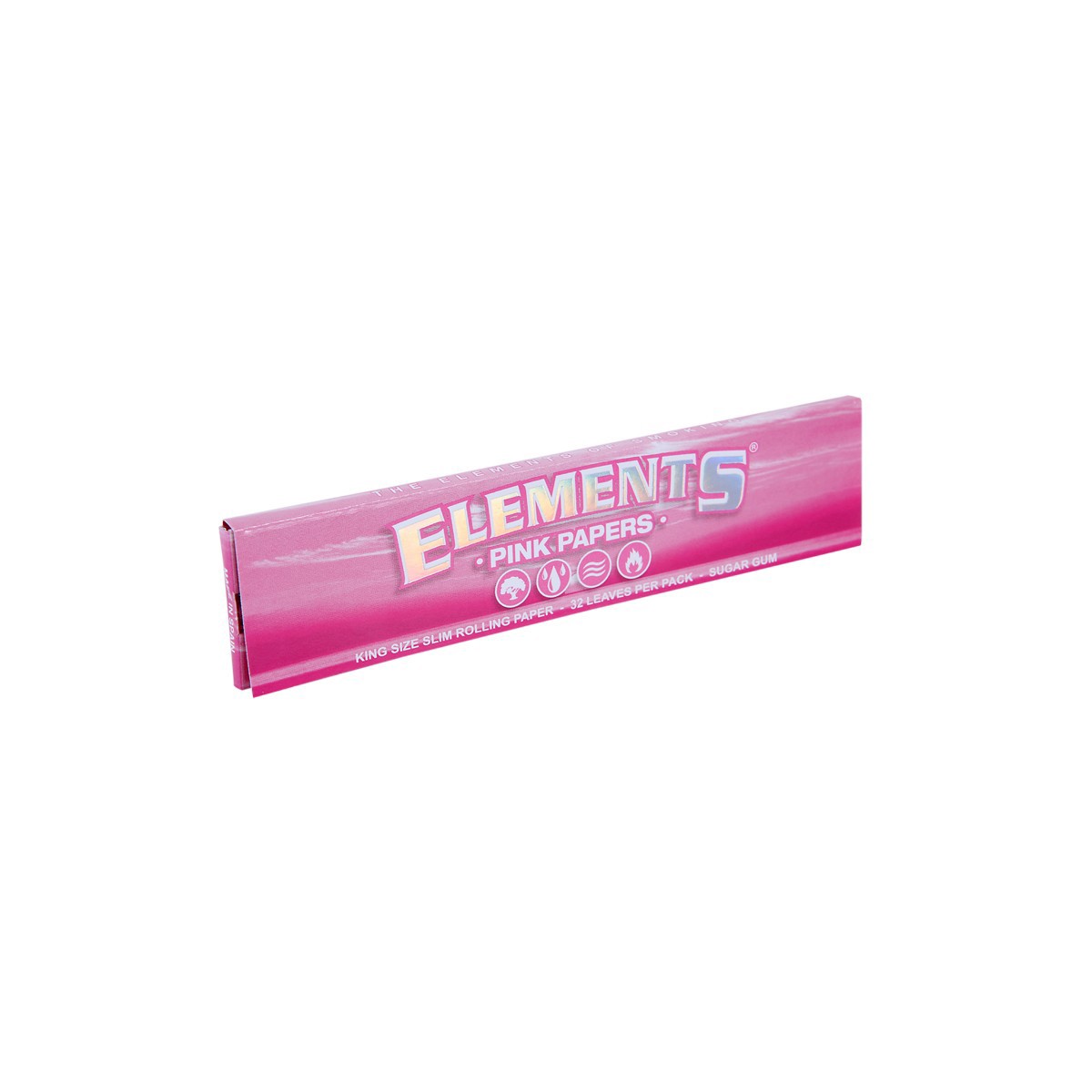 Elements Pink King Size Slim Rolling Paper 32pcs