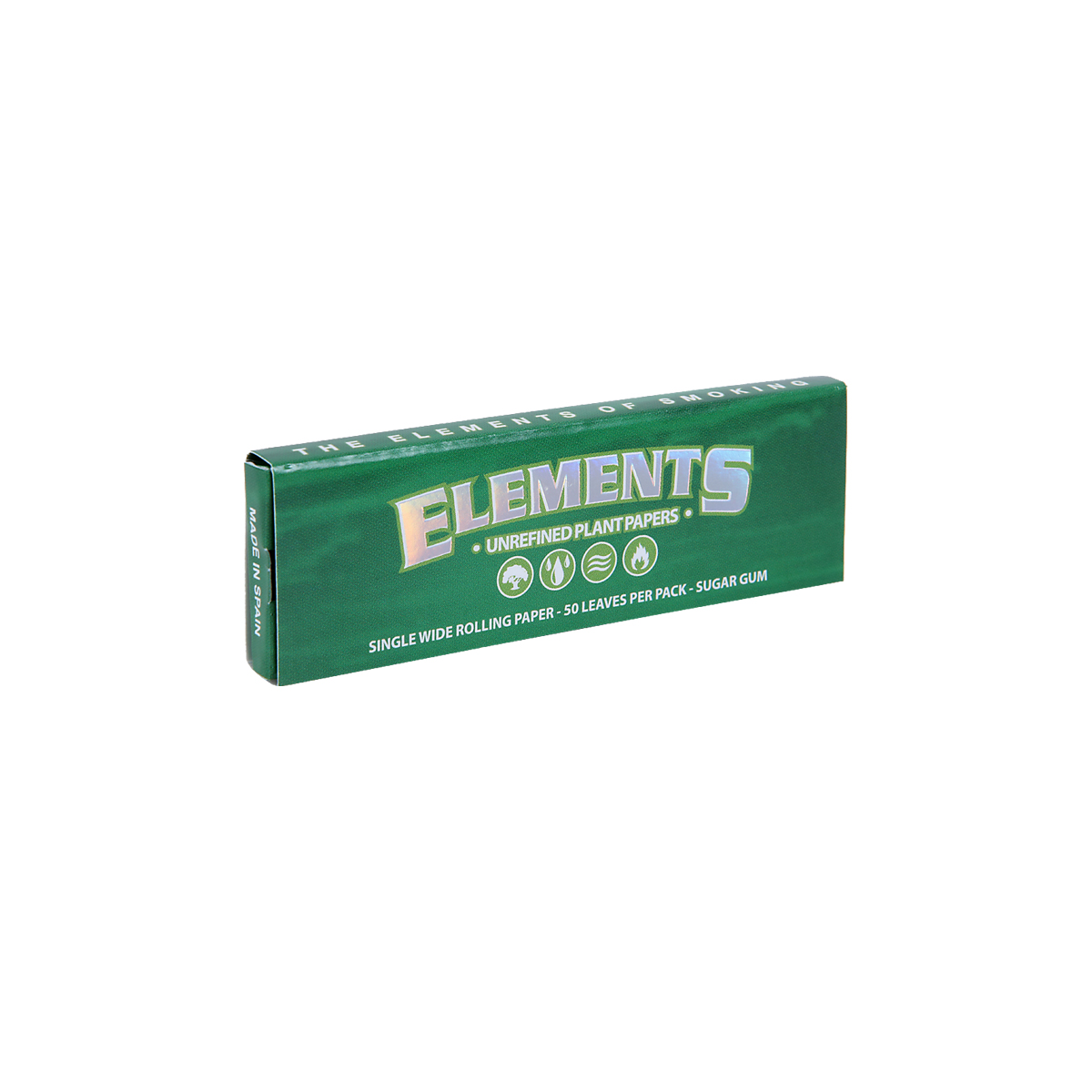 Elements Green Slim Rolling Papers Normal Size 60pcs