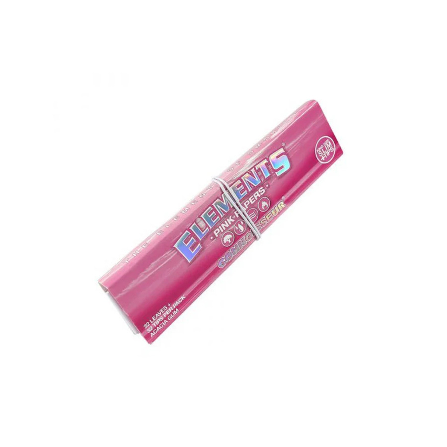 Elements Pink Pack Slim Rolling Papers + Tips 32pcs