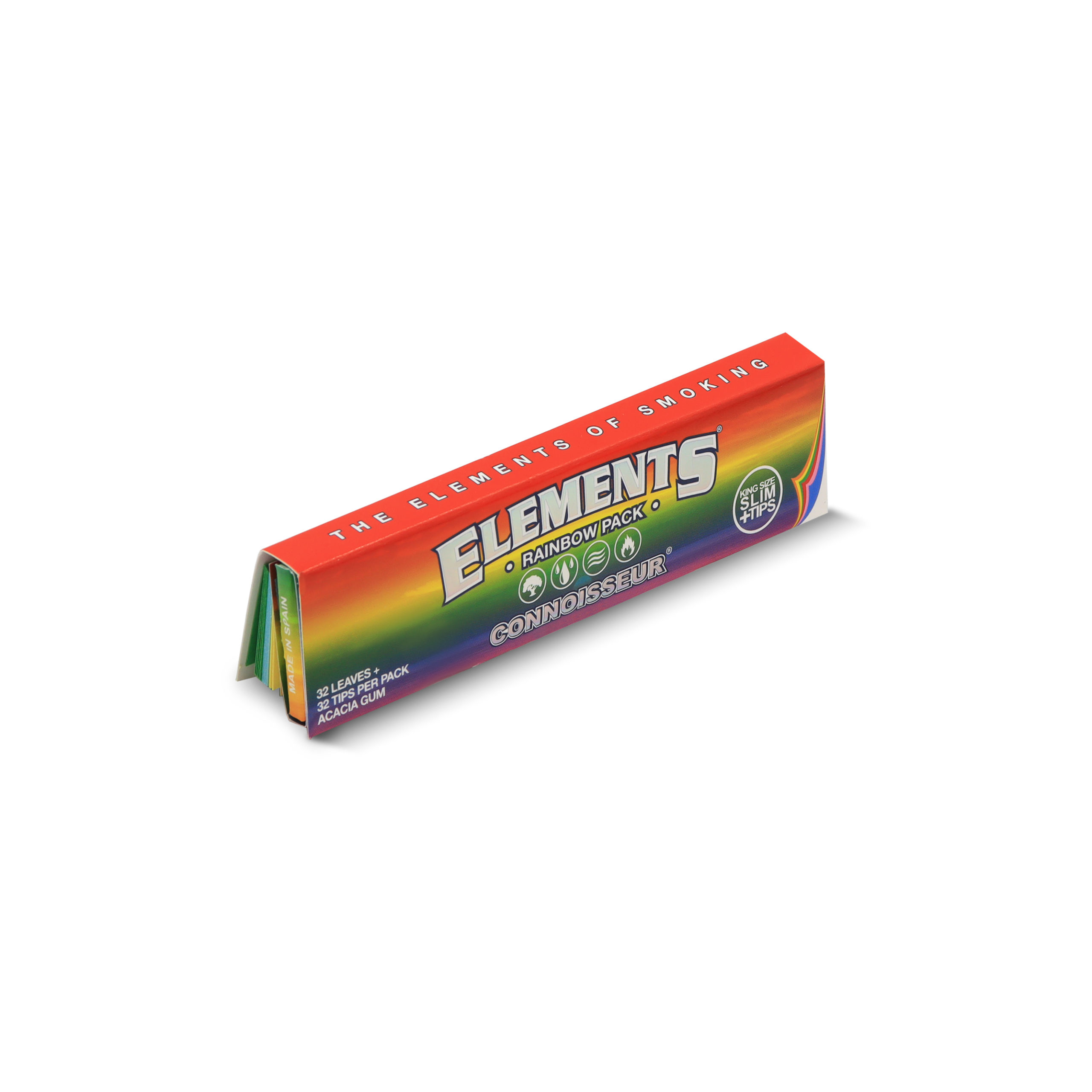 Elements Rainbow Pack Slim Rolling Papers + Tips 32pcs