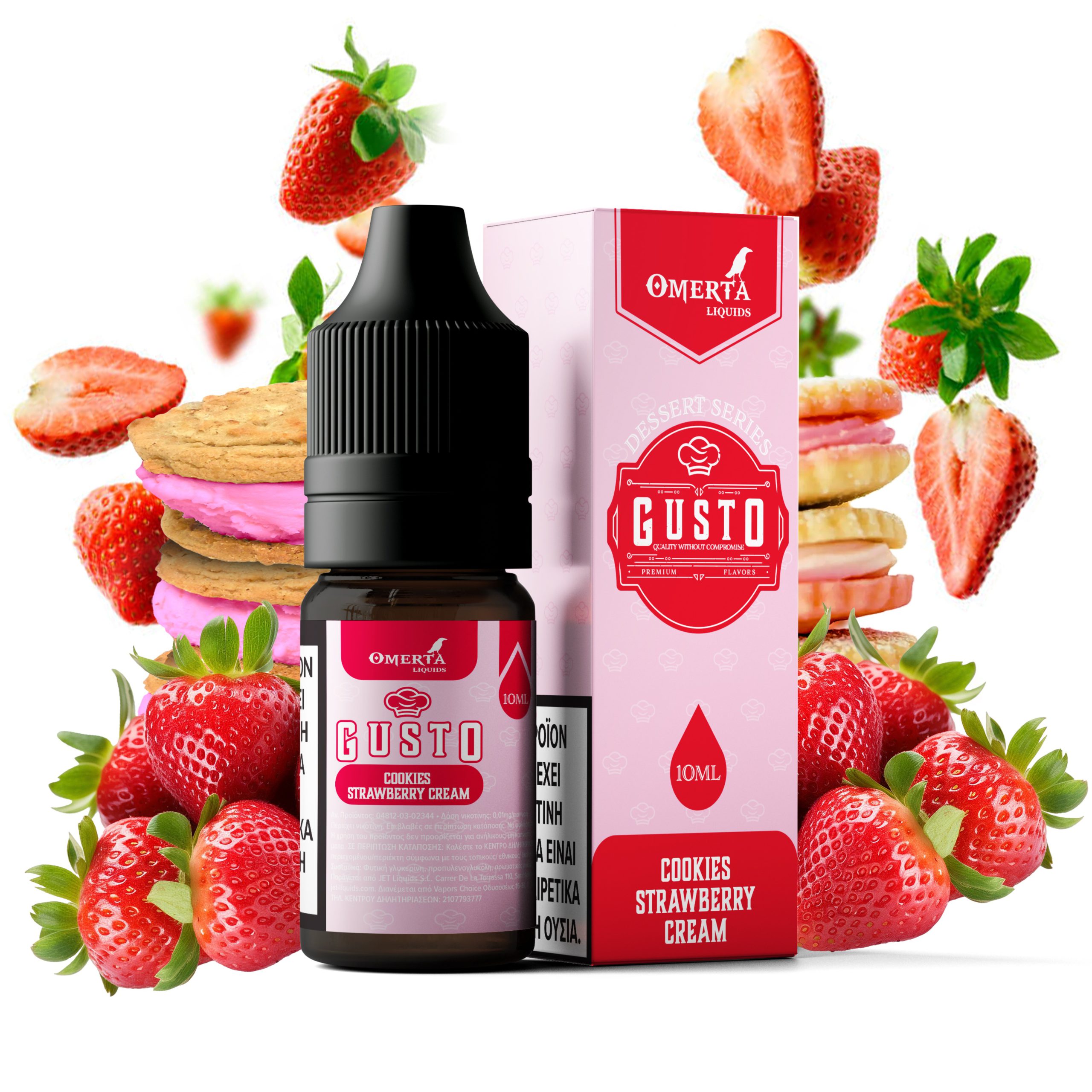 Gusto Cookies Strawberry Cream E-Liquid 10ml 3mg