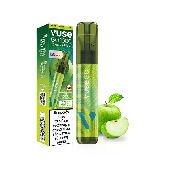 Vuse GO 1000 Pen Green Apple 2ml 20mg