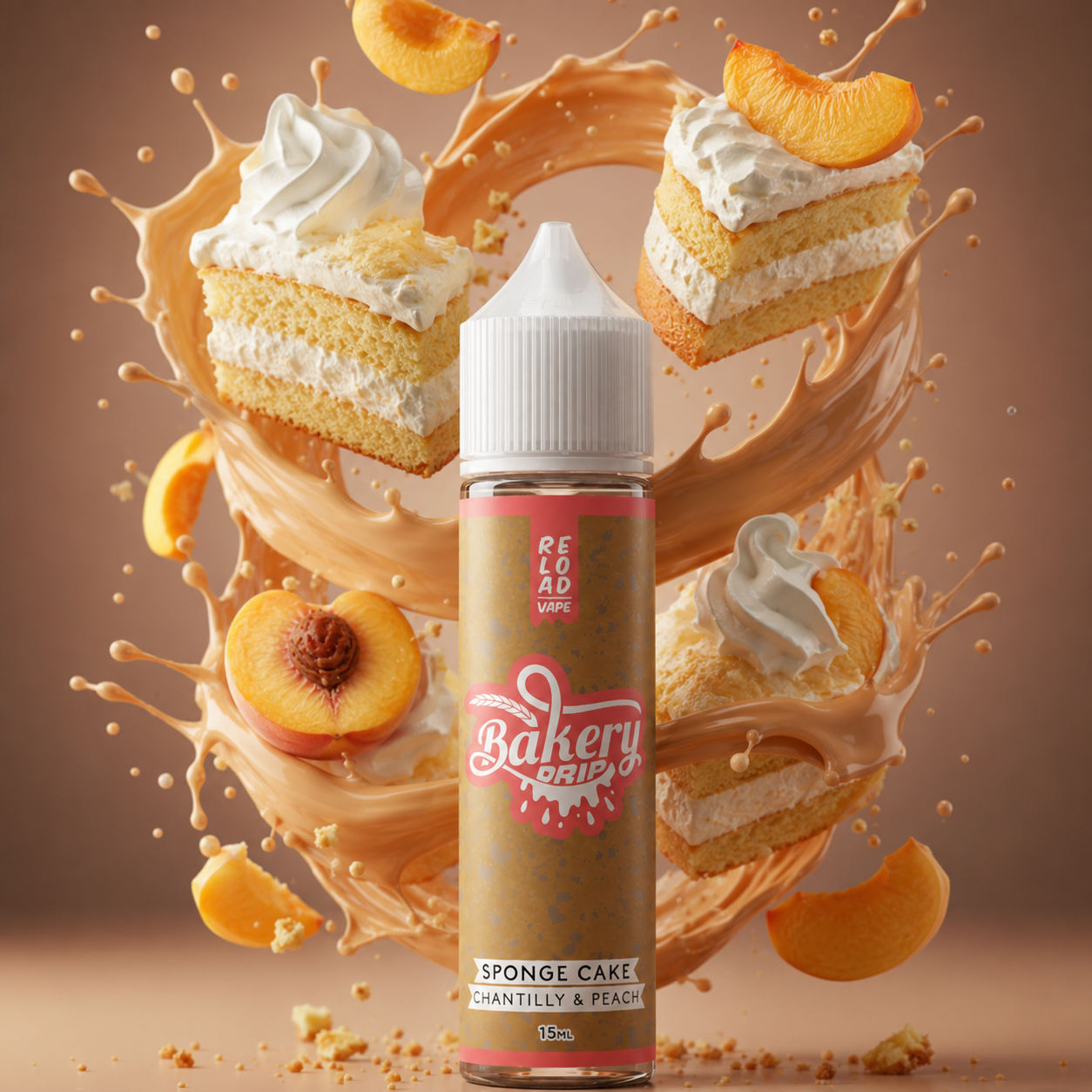 Bakery Drip Sponge Cake Chantilly Peach 15ml/60ml